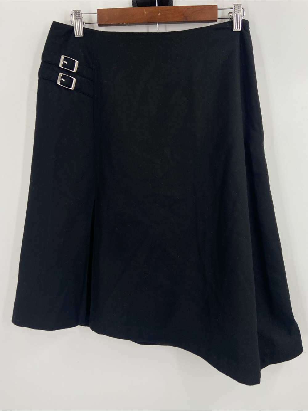 Garnet Hill Womens Size 8 Asymmetrical Wool Blend Skirt Silk Lining
